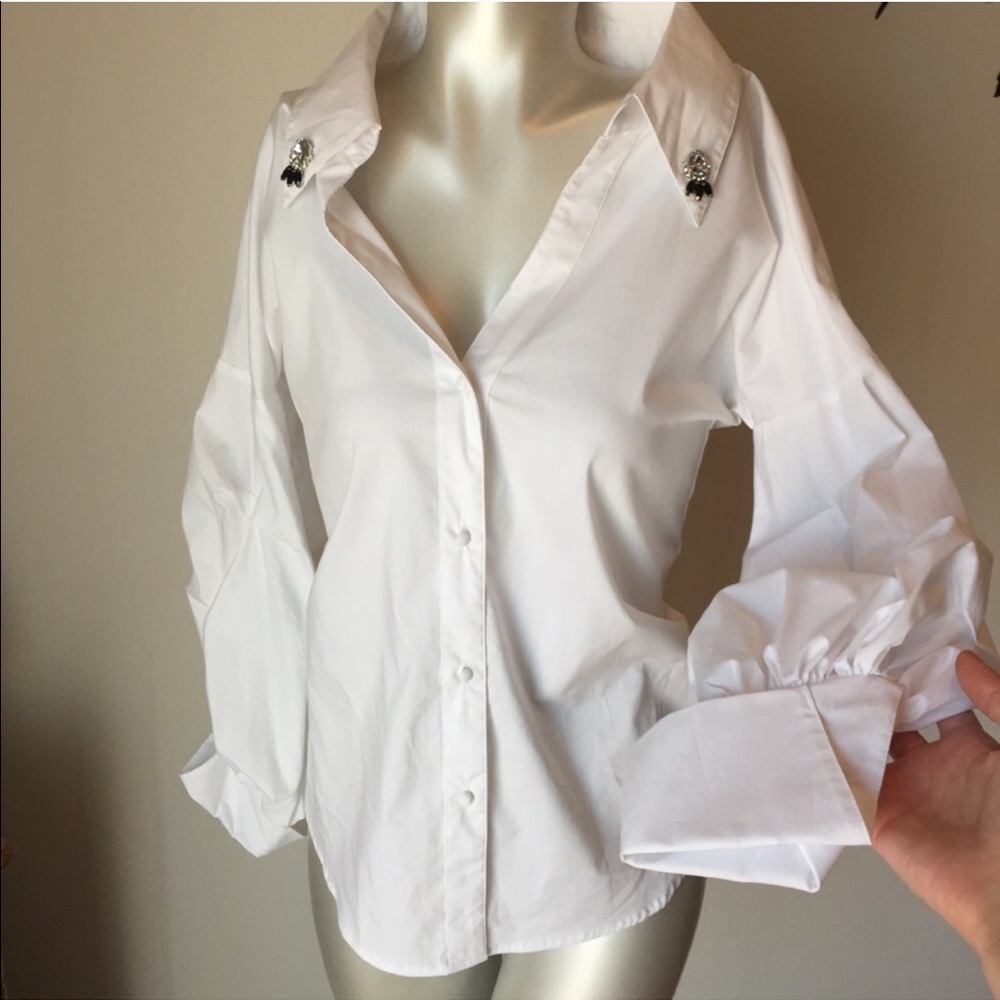 Zara Off the Shoulder Puffy Sleeve Blouse